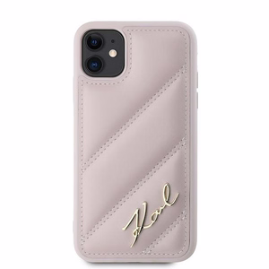 Karl Lagerfeld Diagonal Quilted Script чехол для iPhone 11 / Xr - розовый
