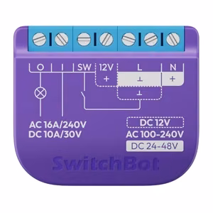 Viedais SwitchBot releju slēdzis 1 ar bezsprieguma kontaktu