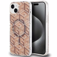 Guess IML GCube Magnētiskais viedtālruņa apvalks iPhone 15 Plus / 14 Plus - brūna