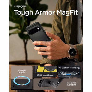 Spigen Tough Armor Mag MagSafe maciņš, paredzēts Google Pixel 11, melns