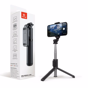 Crong SelfieGo Lite kompakta Bluetooth pašbildes nūja un statīvs, melna