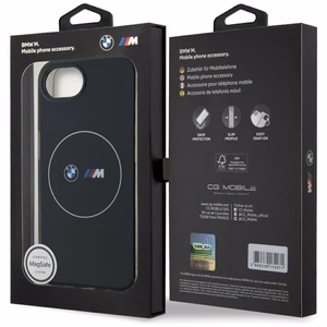 BMW IML Metāla baltais aplis MagSafe iPhone 16e apvalks - melns