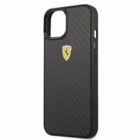 Ferrari FEHCP13SFCABK iPhone 13 mini 5.4" melns cietais apvalks On Track Real Carbon