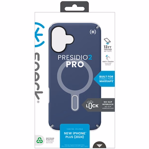 Speck Presidio2 Pro vāciņš ar MagSafe un ClickLock iPhone 16 Plus tālrunim, Coastal Blue/Dust Grey