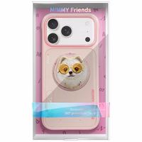 Nimmy Glasses Cool Dog magnētiskais viedtālruņa apvalks iPhone 17 - rozā