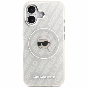 Karl Lagerfeld IML Karl Head Logotips Magnētiskais viedtālruņa apvalks iPhone 17 - pelēks