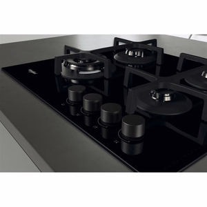 Whirlpool AKT 627/NB1 iebūvējama gāzes plīts virsma, melna, 59 cm, 4 zonas