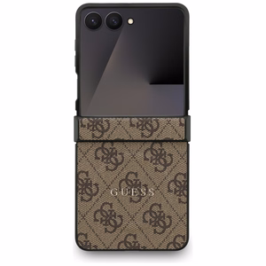 Guess 4G Classic Magnētiskais viedtālruņa apvalks Samsung Galaxy Z Flip 7 - brūna