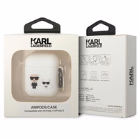 Karl Lagerfeld KLACA2SILKCW AirPods 1/2 apvalks balts/balts Silikona Karl & Choupette