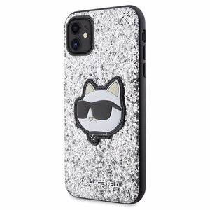 Karl Lagerfeld KLHCN61G2CPS iPhone 11 / Xr 6.1" серебряный/серебряный хардкейс Glitter Choupette Patch