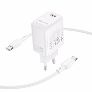 Borofone Сетевое зарядное устройство BN26 Fuente - Type C - PD 20W с кабелем Type C to Type C белый