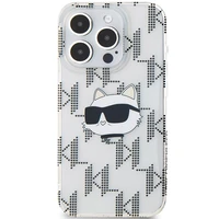 Karl Lagerfeld IML Choupette galvas un monogrammas apvalks iPhone 15 Pro Max - caurspīdīgs