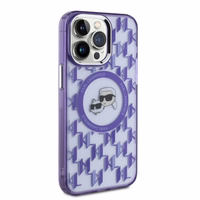 Karl Lagerfeld IML Monogram Karl & Choupette Head MagSafe apvalks iPhone 15 Pro Max - violets