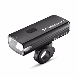 Wozinsky priekšējais velosipēda lukturis ar USB-C kabeli, 3000 lm – melns