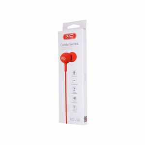 XO vadu austiņas S6 jack 3,5mm, sarkanas