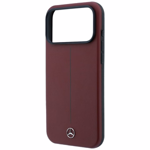 Mercedes Semi Wrap Iconic Line MagSafe ādas maciņš, paredzēts iPhone 18 Pro Max / 17 Pro Max, bordo