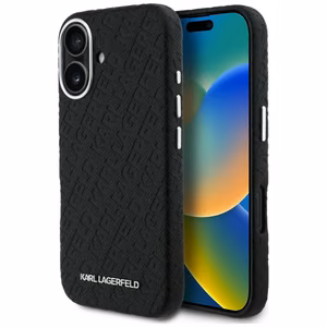 Karl Lagerfeld FW Stamped Karl MagSafe Maciņš iPhone 16 - melns