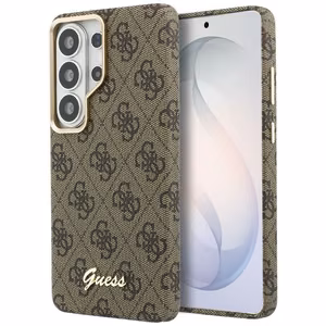 GUESS 4G Script MagSafe case for Samsung Galaxy S26 Ultra GUHMS26L5P4FWMSW brown