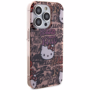 Hello Kitty IML Tags Graffiti viedtālruņa apvalks iPhone 15 Pro - rozā