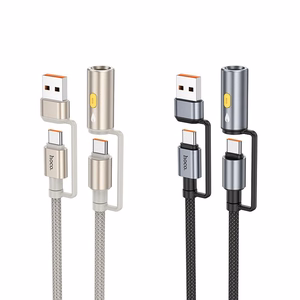 Kabelis All-in-one USB A / USB C uz USB C / Auto piepīpētājs Hoco 3A 60W 1,2 m U138 pelēks