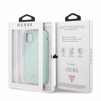 Guess GUHCN58LSLMGG iPhone 11 Pro zaļš cietais apvalks Silikona Vintage Gold Logo