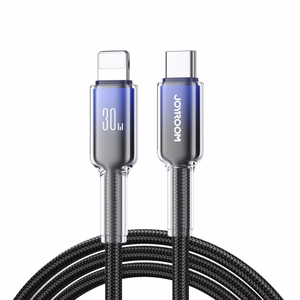 USB kabelis Joyroom „S-A42“ melns „Type-C / Lightning“ 120cm (līdz 30W)