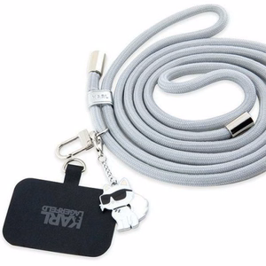 KARL LAGERFELD rokas siksna KLUCNMSCKIG (Crossbody Cord Choupette) pelēka