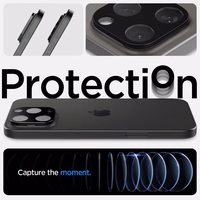 Spigen Optik.tR Aizsargstikls kamerai iPhone 14 Pro / Pro Max / 15 Pro / Pro Max / 16 Pro / Pro Max - Melns 2 gab.