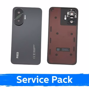 aizmugurējais vāciņš modelim Xiaomi Poco F7 5G, krāsa: melna, servisa iepakojums