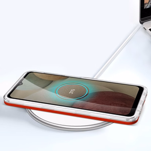 Caurspīdīgs 3in1 viedtālruņa apvalks Samsung Galaxy A22 4G rāmis gels sarkans