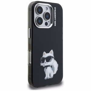 Karl Lagerfeld IML Aquarelle Choupette & Logo macins iPhone 16 Pro Max - melns