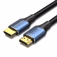 Vention Cotton Braided HDMI-A Male to Male HD Cable 8K 3M zils Aluminum Alloy Type