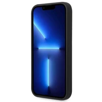 Guess GUHMP14XSBPLK iPhone 14 Pro Max 6.7" melns/melns cietais apvalks Silikona logotipa plāksne Magnētiskais