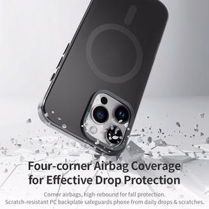 Rock Matte sērijas magnētiskais viedtālruņa apvalks Iphone 16 Pro Max melns