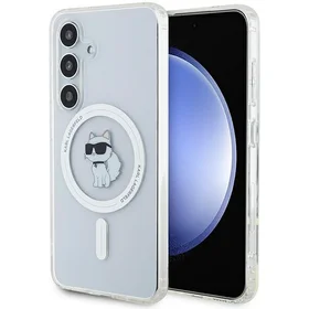 Karl Lagerfeld IML Choupette magnētiskais viedtālruņa apvalks Samsung Galaxy S24 - caurspīdīgs