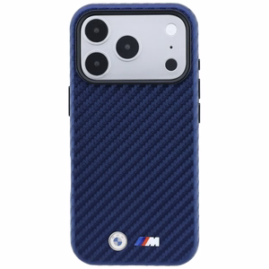 BMW M Carbon Metal Logo MagSafe maciņš modelim iPhone 17 Pro / 18 Pro – tumši zils