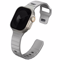 UNIQ siksniņa Stride Apple Watch Series 1/2/3/4/5/6/7/8/9/SE/SE2/Ultra/Ultra 2 42/44/45/49mm FKM gumijas pelēks