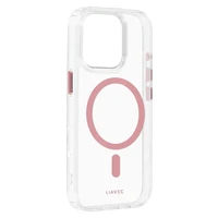 Liavec Spīdīgs Magnētiskais Caurspīdīgs viedtālruņa apvalks Iphone 16 Pro rozā