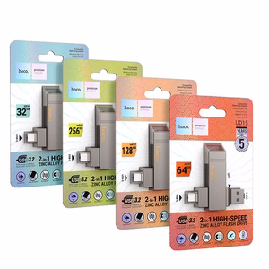 Pendrive 128GB USB 3.2 (USB A + USB C) Hoco UD15 gray