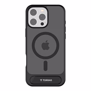 Viedtālruņa apvalks Torras Pstand Series iPhone 16 Pro - melns