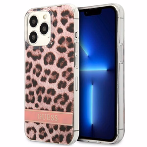 Guess GUHCP13LHSLEOP iPhone 13 Pro / 13 6.1" rozā/rozā cietais apvalks Leopards