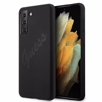 Viedtālruņa apvalks Guess GUHCS21MLSVSBK S21+ G996 melns/melns ciets apvalks Skripts Vintage