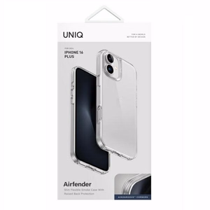 Uniq Air Fender viedtālruņa apvalks iPhone 16 Plus - caurspīdīgs