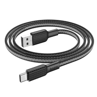 Kabelis USB A uz USB C Hoco 3A 1 m X69 melns balts