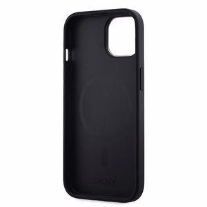 DKNY Ādas rūtainais magnētiskais apvalks iPhone 15/14/13 - melns