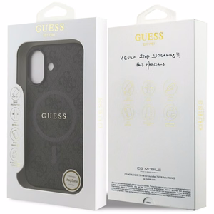 Guess 4G gredzena klasiskā logotipa magnētiskais viedtālruņa apvalks iPhone 17 - melns