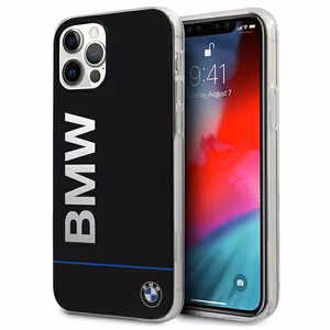 BMW Hardcase Signature Printed Logo Maciņš priekš iPhone 12 / 12 Pro - melns
