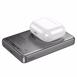Portatīvais lādētājs saderīgs ar MagSafe Hoco 10000 mAh QC PD 2A 20W Q26A metāla pelēka