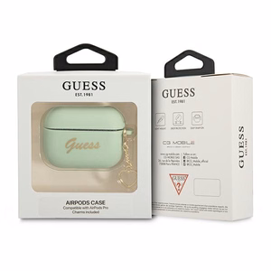 Guess GUAPLSCHSN AirPods Pro чехол зелёный/зелёный Silicone Charm Heart Collection
