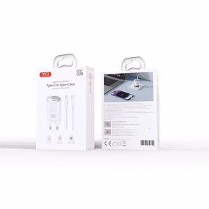 XO sienas lādētājs CE21 PD 30W 1x USB-C 1x USB balts